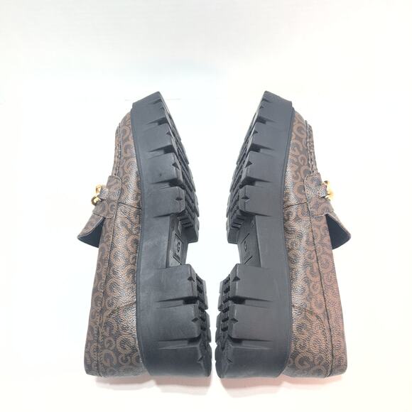 Guess GBG Los Angeles Collie Chumky Heel T Bar Loafers Faux Leather Women's 7.5 - Picture 6 of 10
